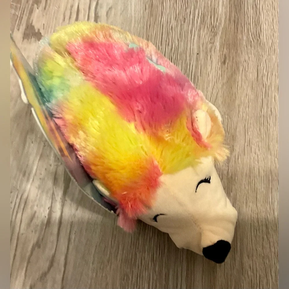🔥HP🔥Rainbow Hedgehog Plush Toy Squeaker for dogs🐶